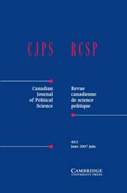 Canadian Journal of Political Science/Revue canadienne de science politique Volume 40 - Issue 2 -