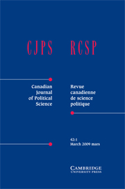 Canadian Journal of Political Science/Revue canadienne de science politique Volume 42 - Issue 1 -
