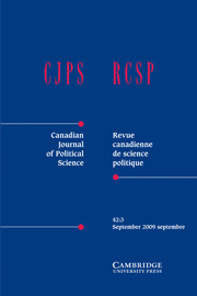 Canadian Journal of Political Science/Revue canadienne de science politique Volume 42 - Issue 3 -