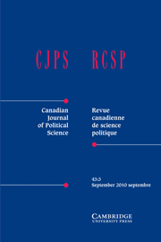 Canadian Journal of Political Science/Revue canadienne de science politique Volume 43 - Issue 3 -