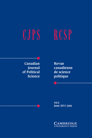 Canadian Journal of Political Science/Revue canadienne de science politique Volume 44 - Issue 2 -