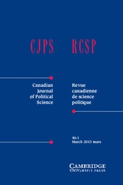 Canadian Journal of Political Science/Revue canadienne de science politique Volume 46 - Issue 1 -