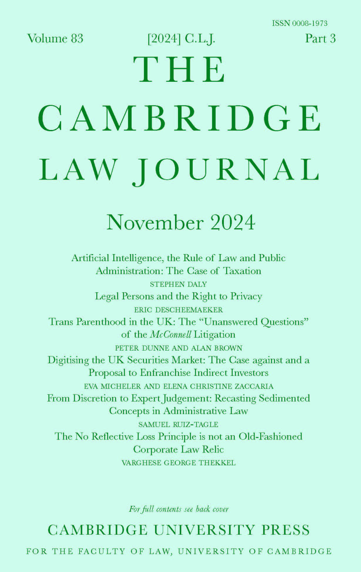 The Cambridge Law Journal | Cambridge Core