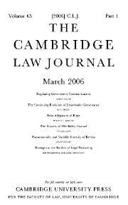 The Cambridge Law Journal: Volume 65 - Issue 1 | Cambridge Core