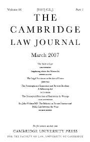 The Cambridge Law Journal Volume 66 - Issue 1 -