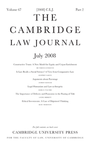 The Cambridge Law Journal Volume 67 - Issue 2 -