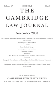 The Cambridge Law Journal Volume 67 - Issue 3 -