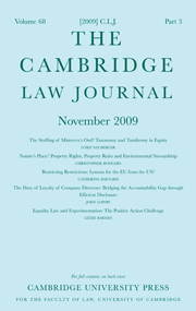 The Cambridge Law Journal Volume 68 - Issue 3 -