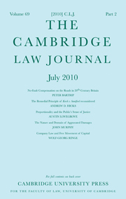 The Cambridge Law Journal Volume 69 - Issue 2 -
