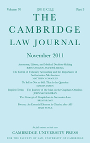 The Cambridge Law Journal Volume 70 - Issue 3 -