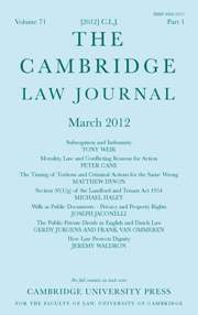 The Cambridge Law Journal Volume 71 - Issue 1 -