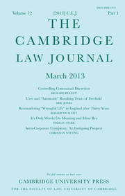 The Cambridge Law Journal Volume 72 - Issue 1 -