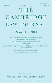 The Cambridge Law Journal Volume 73 - Issue 3 -