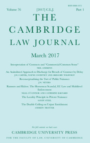 The Cambridge Law Journal Volume 76 - Issue 1 -