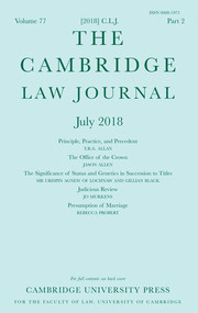 The Cambridge Law Journal Volume 77 - Issue 2 -