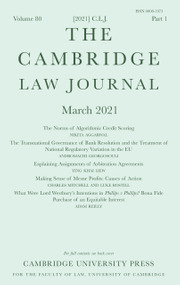 The Cambridge Law Journal: Volume 80 - Issue 1 | Cambridge Core