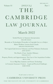 The Cambridge Law Journal Volume 81 - Issue 1 -