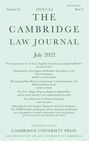 The Cambridge Law Journal | Latest Issue | Cambridge Core