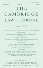 The Cambridge Law Journal Volume 81 - Issue 2 -