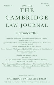 The Cambridge Law Journal | Latest Issue | Cambridge Core