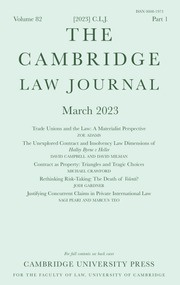 Latest Issue | The Cambridge Law Journal | Cambridge Core