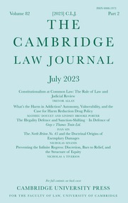 Latest Issue | The Cambridge Law Journal | Cambridge Core