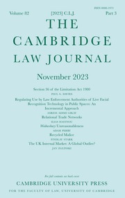The Cambridge Law Journal Volume 82 - Issue 3 -