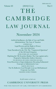 The Cambridge Law Journal Volume 83 - Issue 3 -