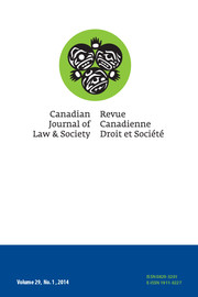 Canadian Journal of Law and Society / La Revue Canadienne Droit et Société Volume 29 - Issue 1 -
