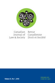 Canadian Journal of Law and Society / La Revue Canadienne Droit et Société Volume 33 - Issue 1 -