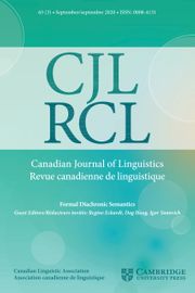 Canadian Journal of Linguistics/Revue canadienne de linguistique Volume 65 - Special Issue3 -  Formal Diachronic Semantics