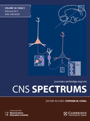 CNS Spectrums Volume 18 - Issue 1 -