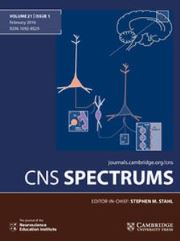 CNS Spectrums Volume 21 - Issue 1 -