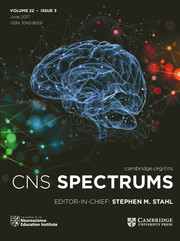 CNS Spectrums Volume 22 - Issue 3 -