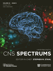 CNS Spectrums Volume 22 - Issue 5 -