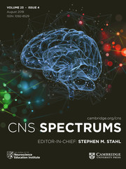 CNS Spectrums Volume 23 - Issue 4 -