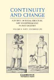 Continuity and Change Volume 18 - Issue 3 -