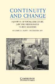 Continuity and Change Volume 20 - Issue 3 -