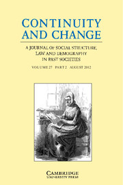 Continuity and Change Volume 27 - Issue 2 -  Special Issue: Giving in the Golden Age: Charity in the Dutch Republic
