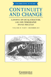 Continuity and Change Volume 30 - Issue 3 -