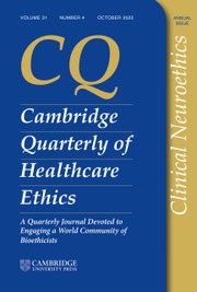 Cambridge Quarterly of Healthcare Ethics Volume 31 - Issue 4 -