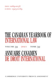 Canadian Yearbook of International Law/Annuaire canadien de droit international Volume 59 - Issue  -