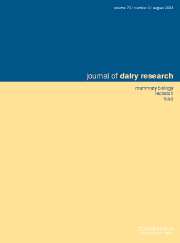 Journal of Dairy Research Volume 70 - Issue 3 -