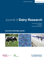 Journal of Dairy Research Volume 79 - Issue 1 -