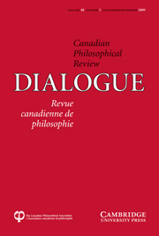 Dialogue: Canadian Philosophical Review / Revue canadienne de philosophie Volume 48 - Issue 3 -