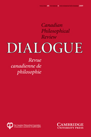 Dialogue: Canadian Philosophical Review / Revue canadienne de philosophie Volume 48 - Issue 4 -