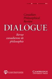 Dialogue: Canadian Philosophical Review / Revue canadienne de philosophie Volume 50 - Issue 1 -