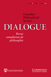 Dialogue: Canadian Philosophical Review / Revue canadienne de philosophie Volume 50 - Issue 2 -