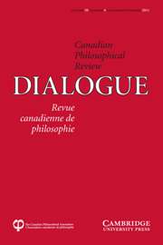 Dialogue: Canadian Philosophical Review / Revue canadienne de philosophie Volume 50 - Issue 4 -