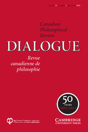 Dialogue: Canadian Philosophical Review / Revue canadienne de philosophie Volume 51 - Issue 2 -